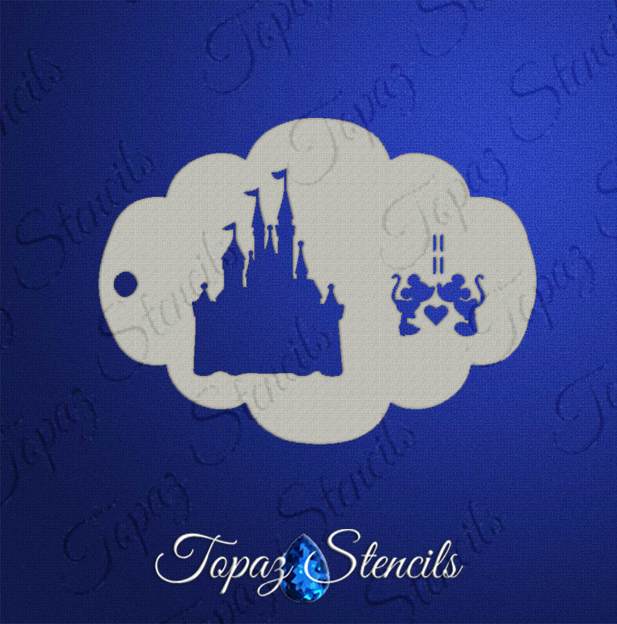 Micky and Minnie Castle stencil