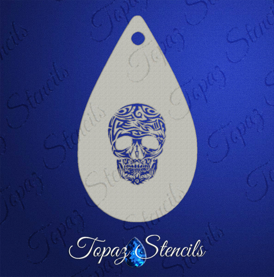 Tribal Skull stencil