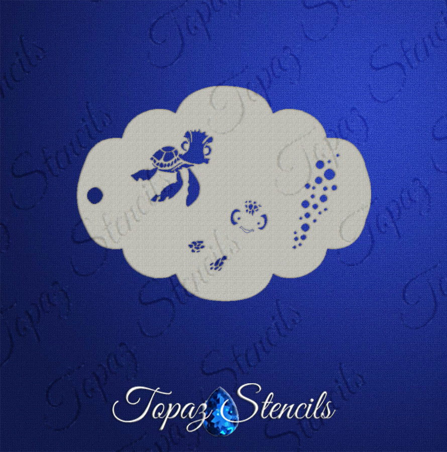 Bubble Blowin' Turtle stencil