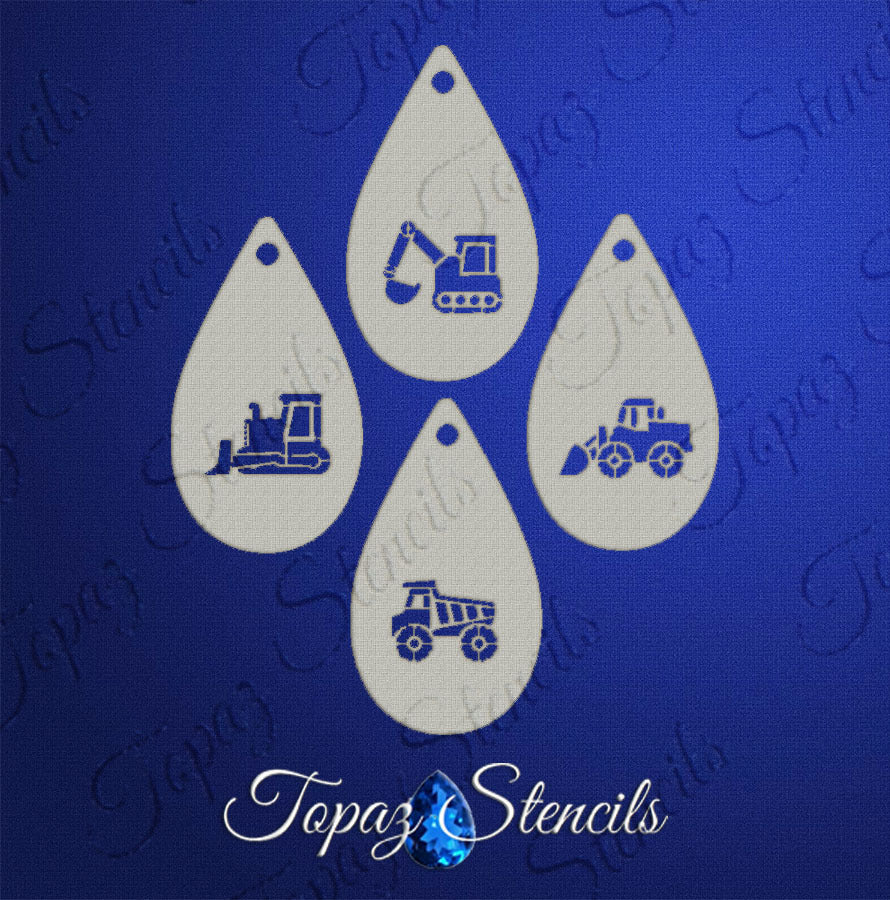 Construction Vehicles Set stencil