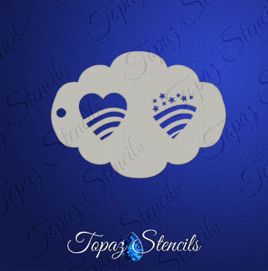 Stars and Stripes Heart stencil