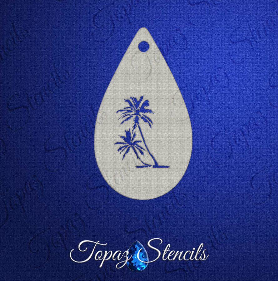 Windswept Palm Trees stencil