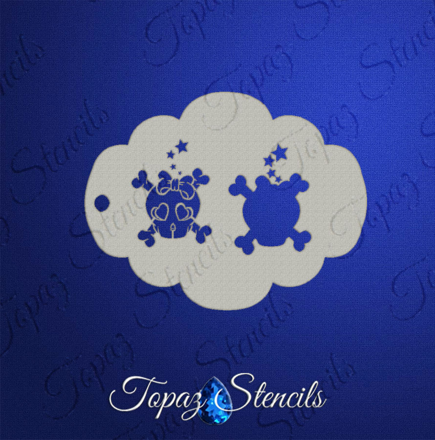 Girly Skull stencil