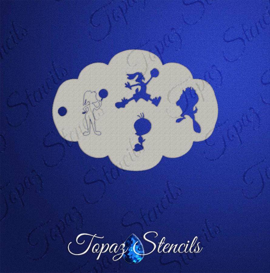 Space Jam Characters Stencil