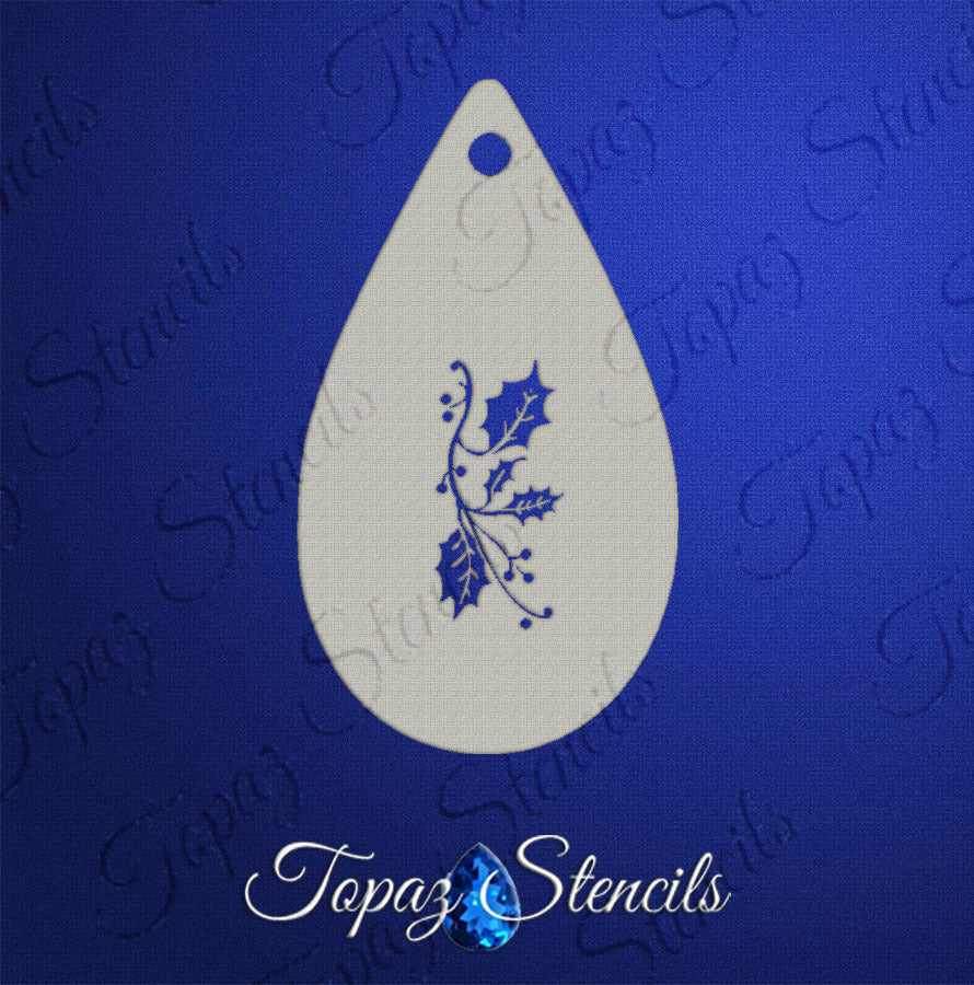 Sprig of Holly stencil