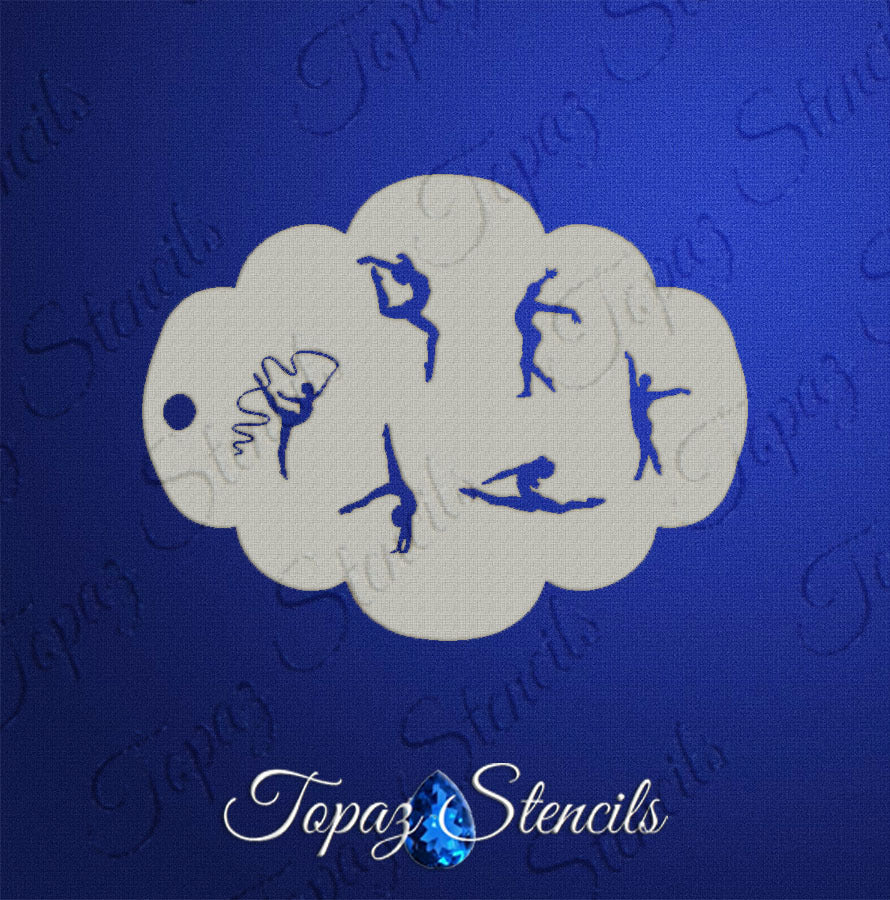 Gymnasts stencil