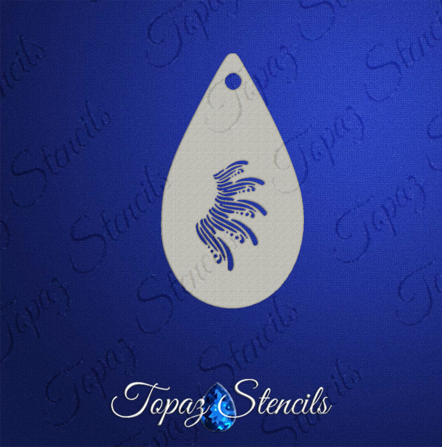 Tiny Art Deco Wing stencil