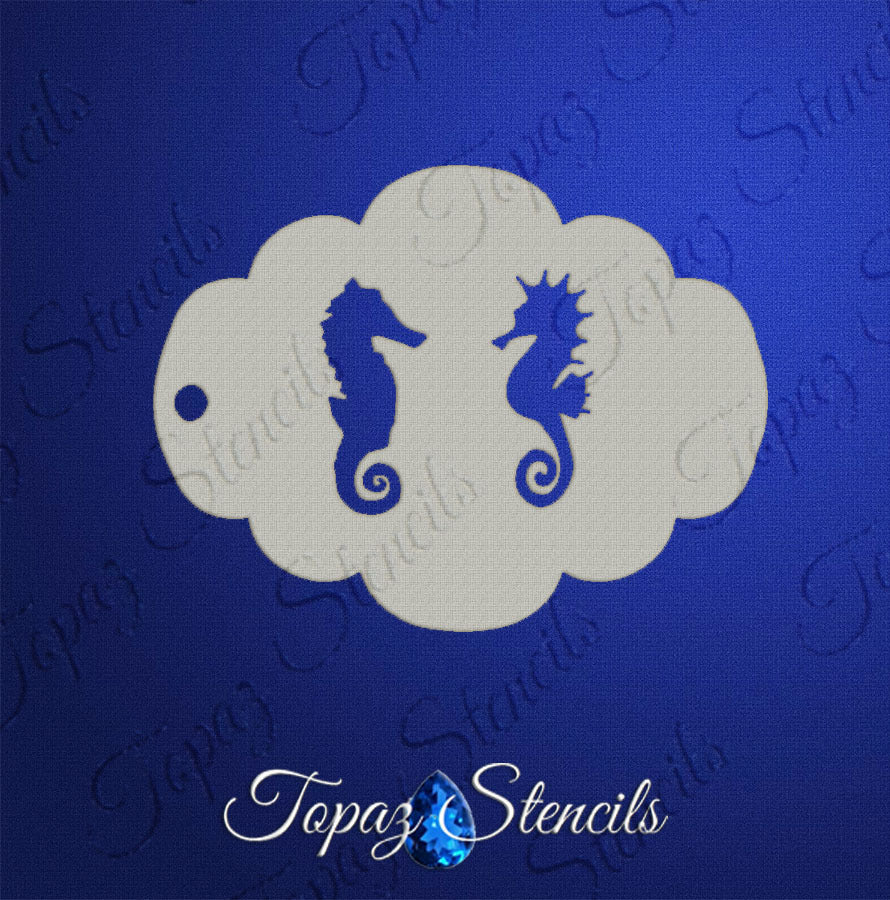 Seahorses stencil