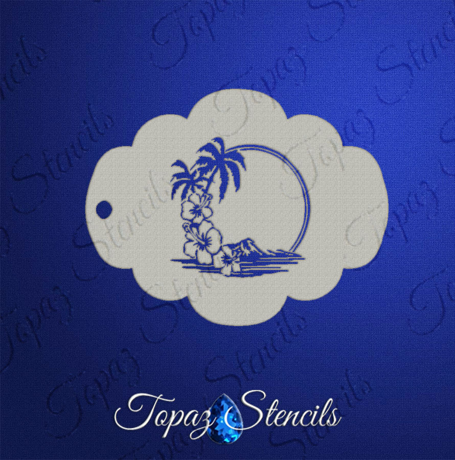 Sunset Island stencil