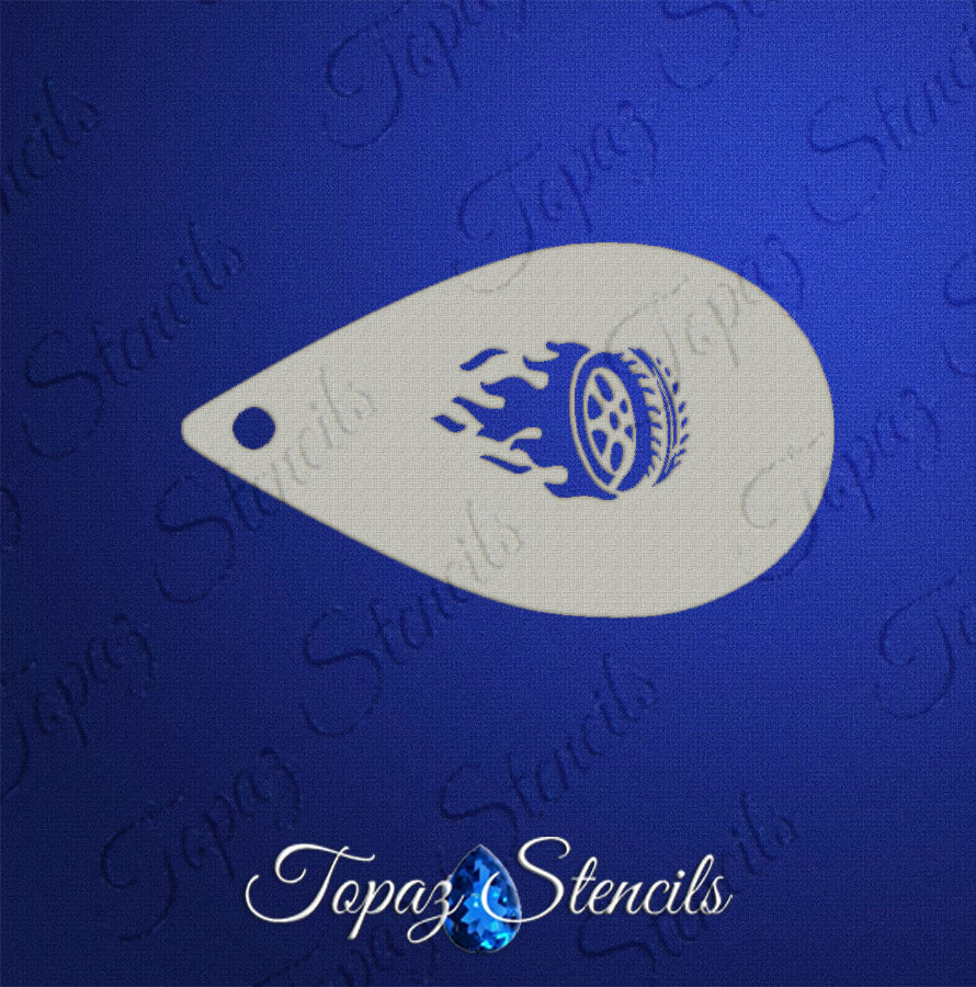 Hot Wheels - Wheel on Fire stencil