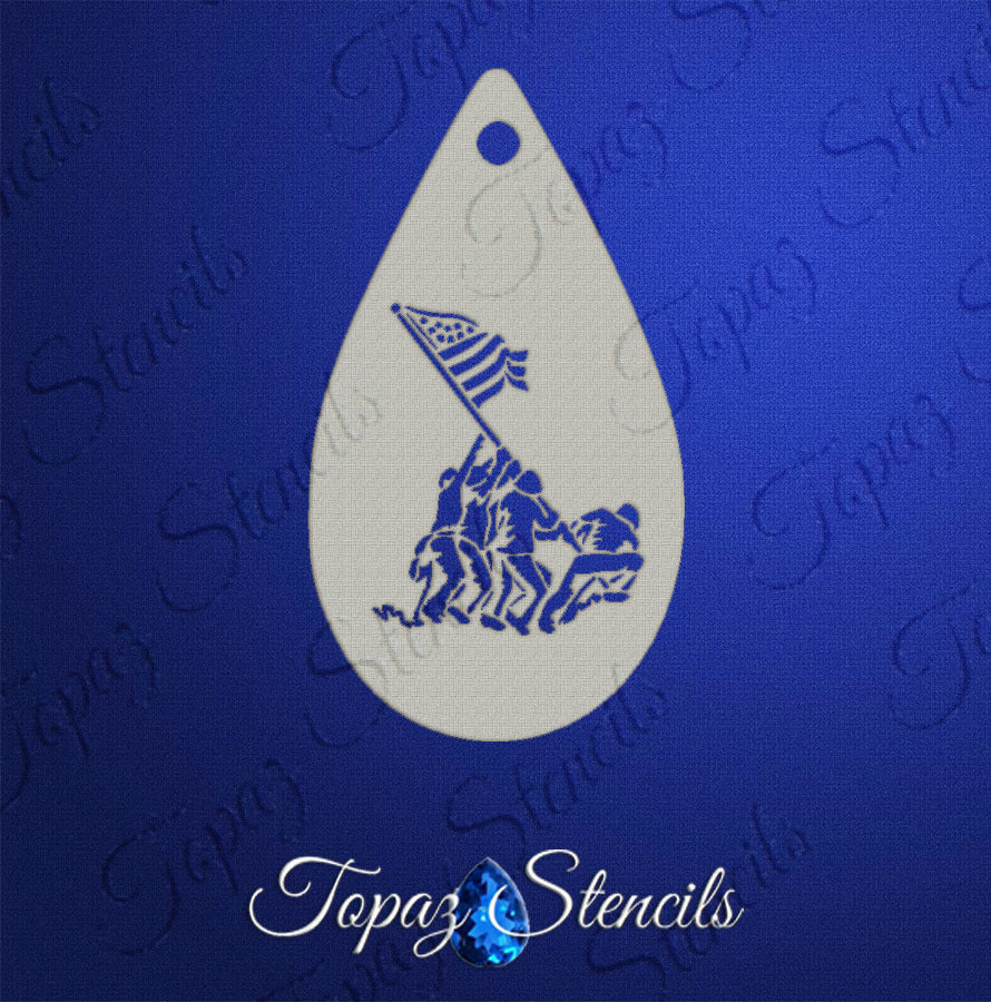Raising of the Flag stencil