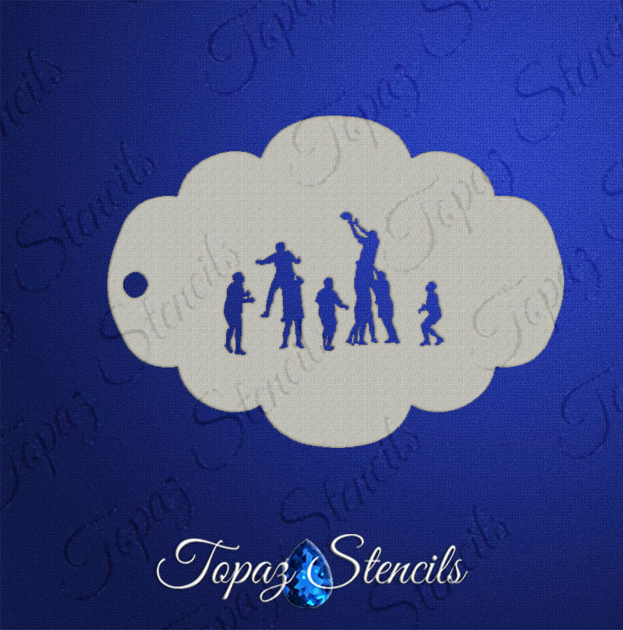 Rugby Players stencil