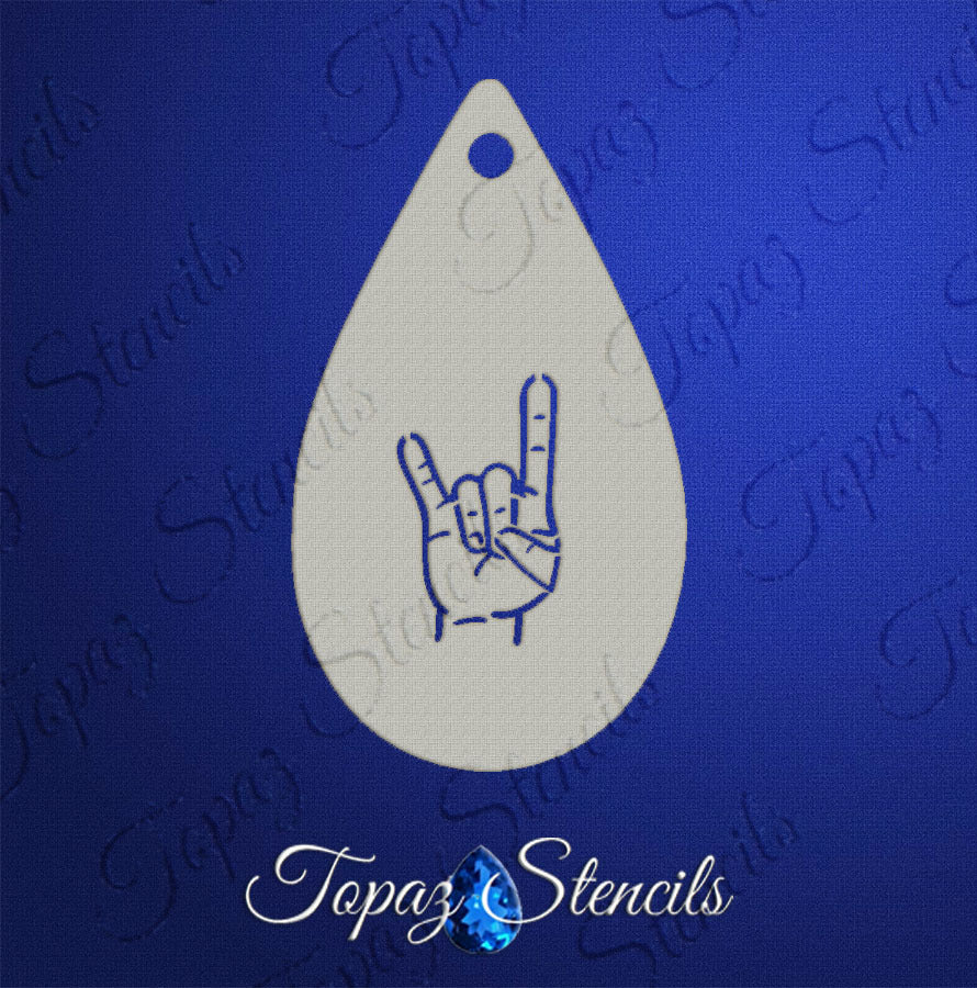 Hook'em Horns stencil