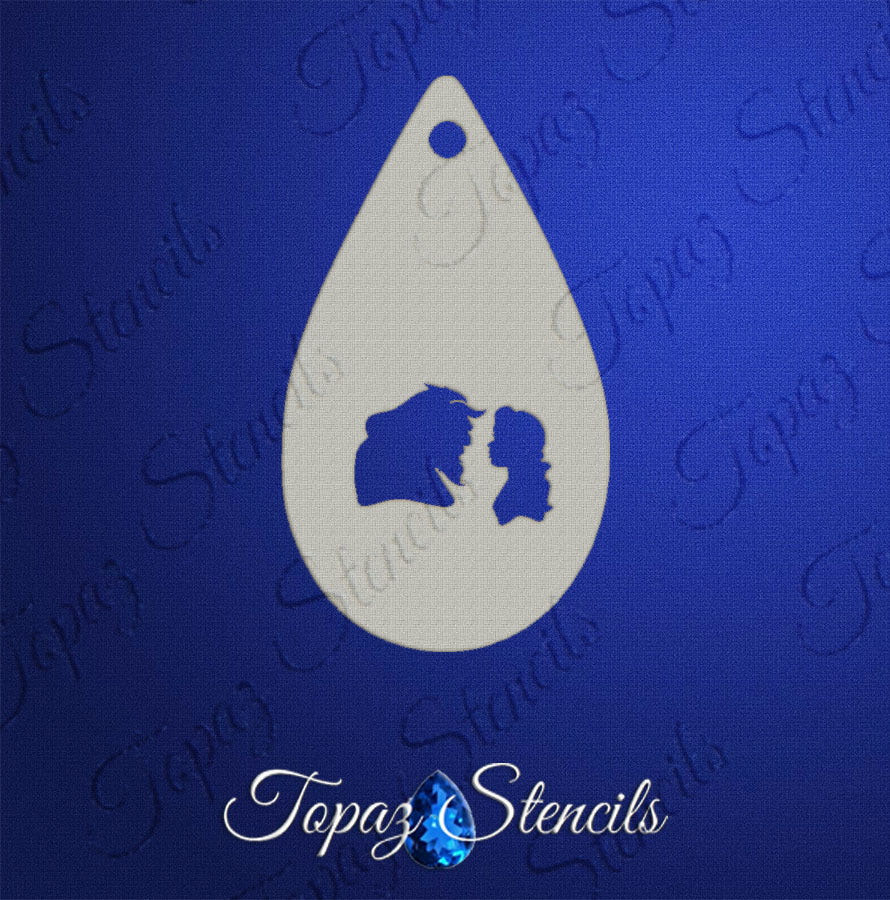 Belle and the Beast Silhouette stencil