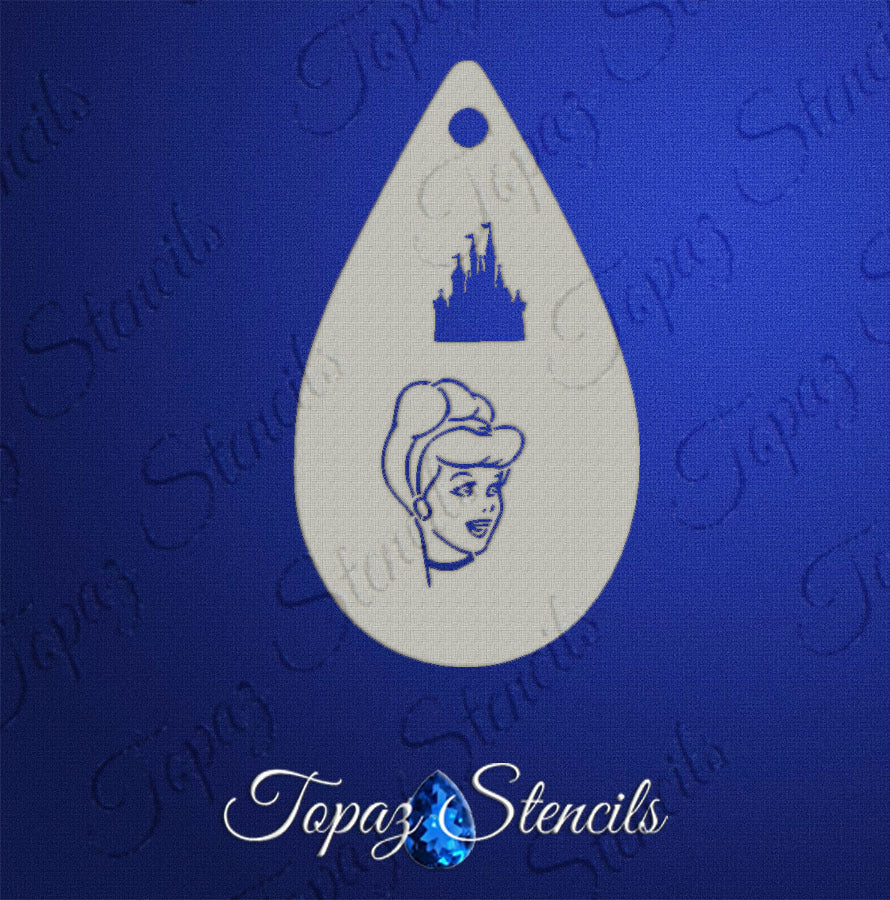Cinderella and Castle stencil