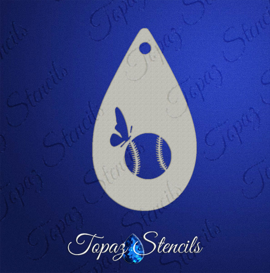 Softball Butterfly stencil