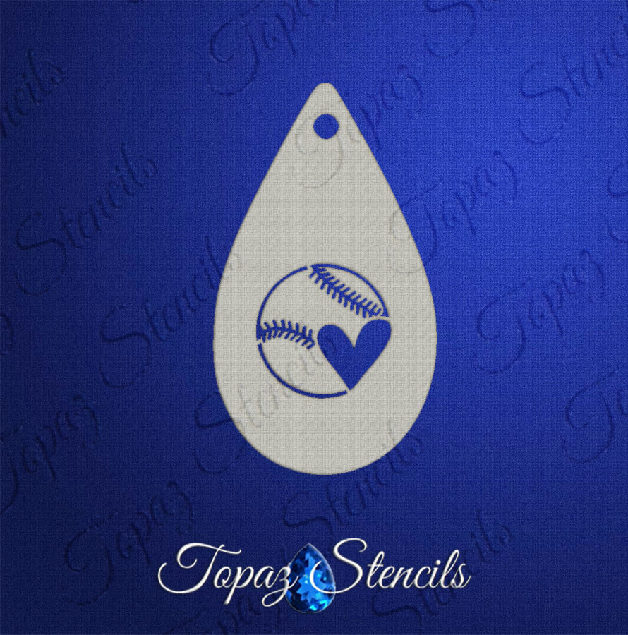 Softball Heart stencil
