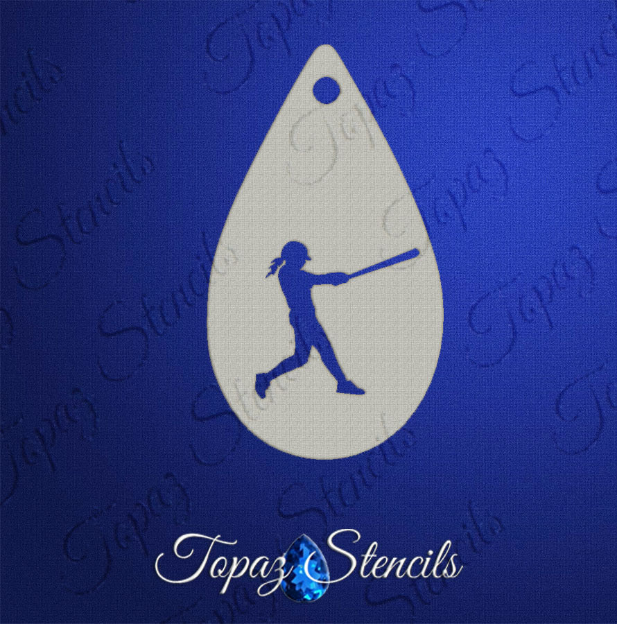 Softball Batter stencil