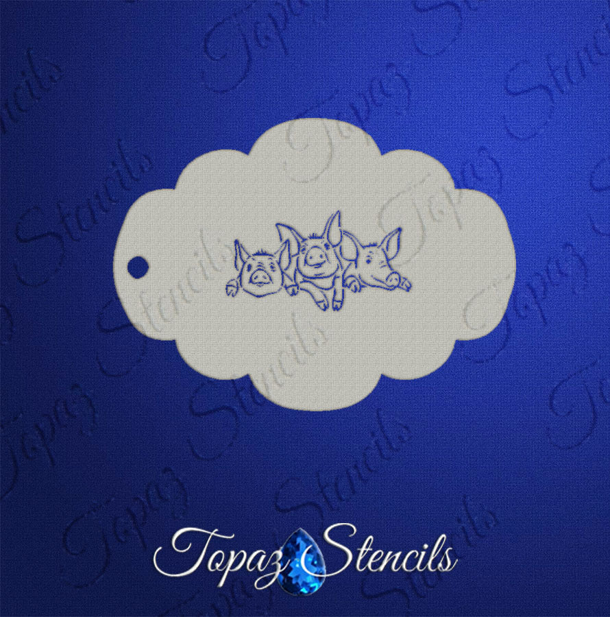 Piggy Trio stencil