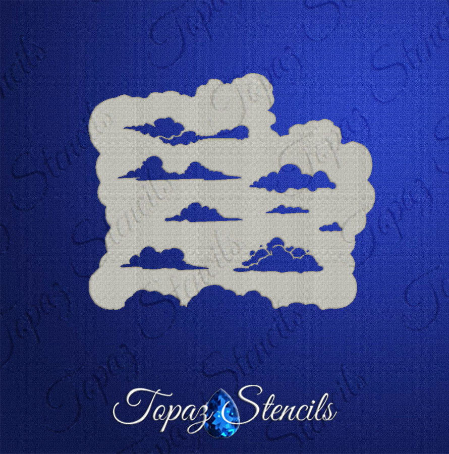 Clouds, Clouds and More Clouds stencil