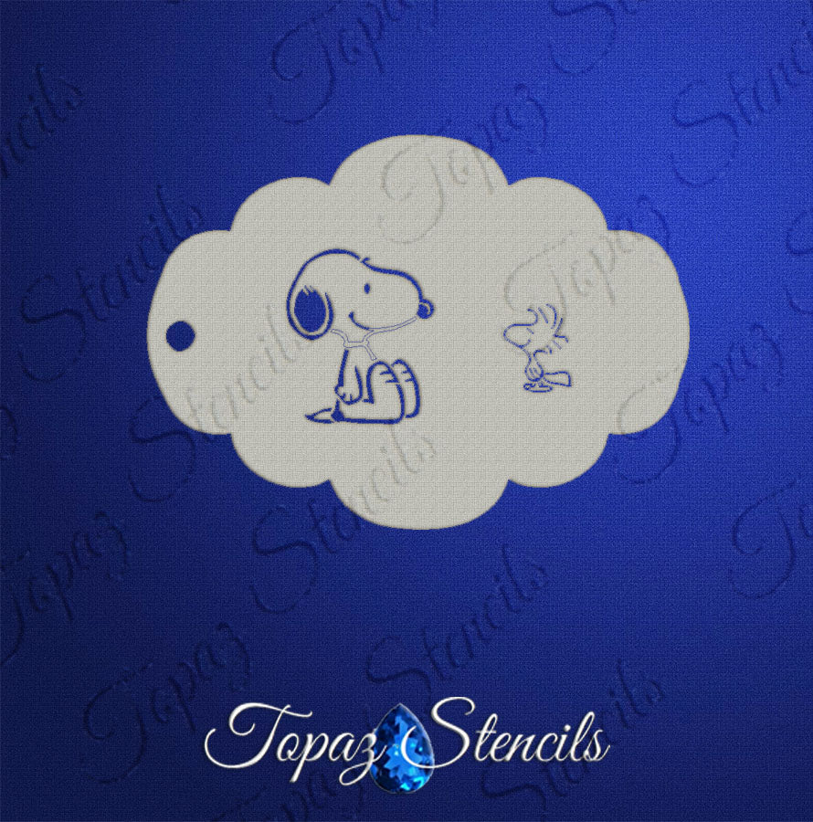 Snoopy and Woodstock stencil