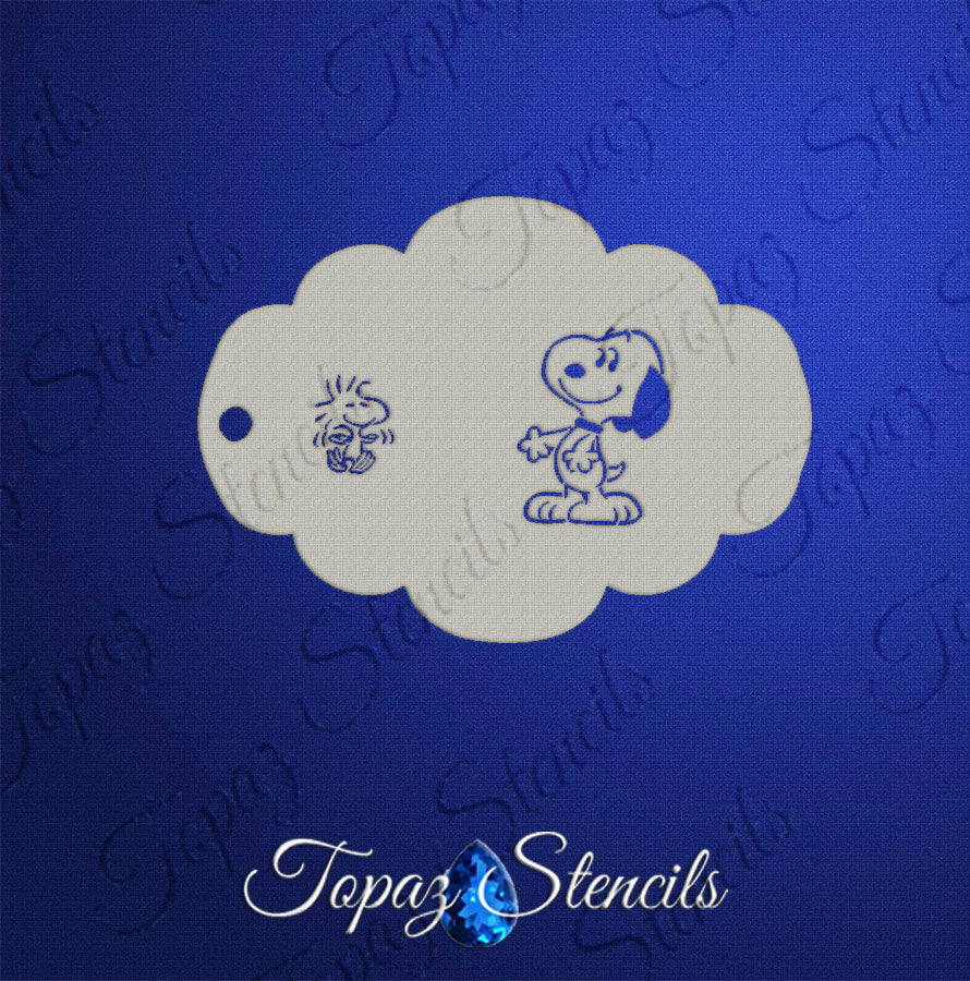 Happy Snoopy stencil