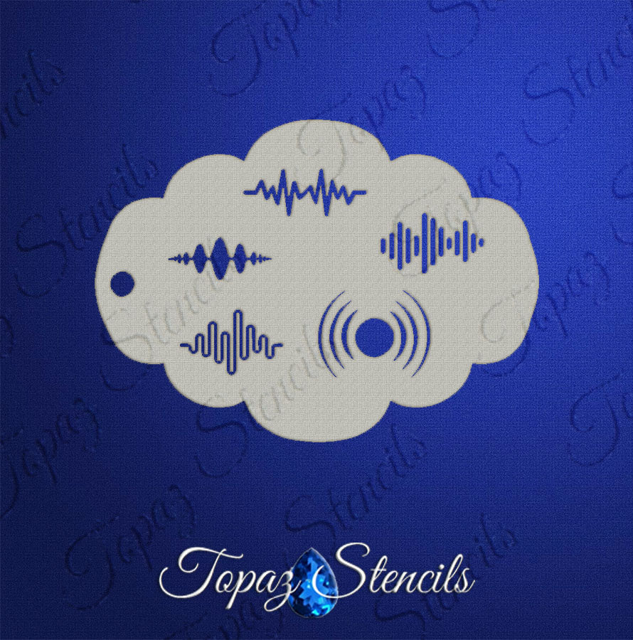 Soundwaves stencil