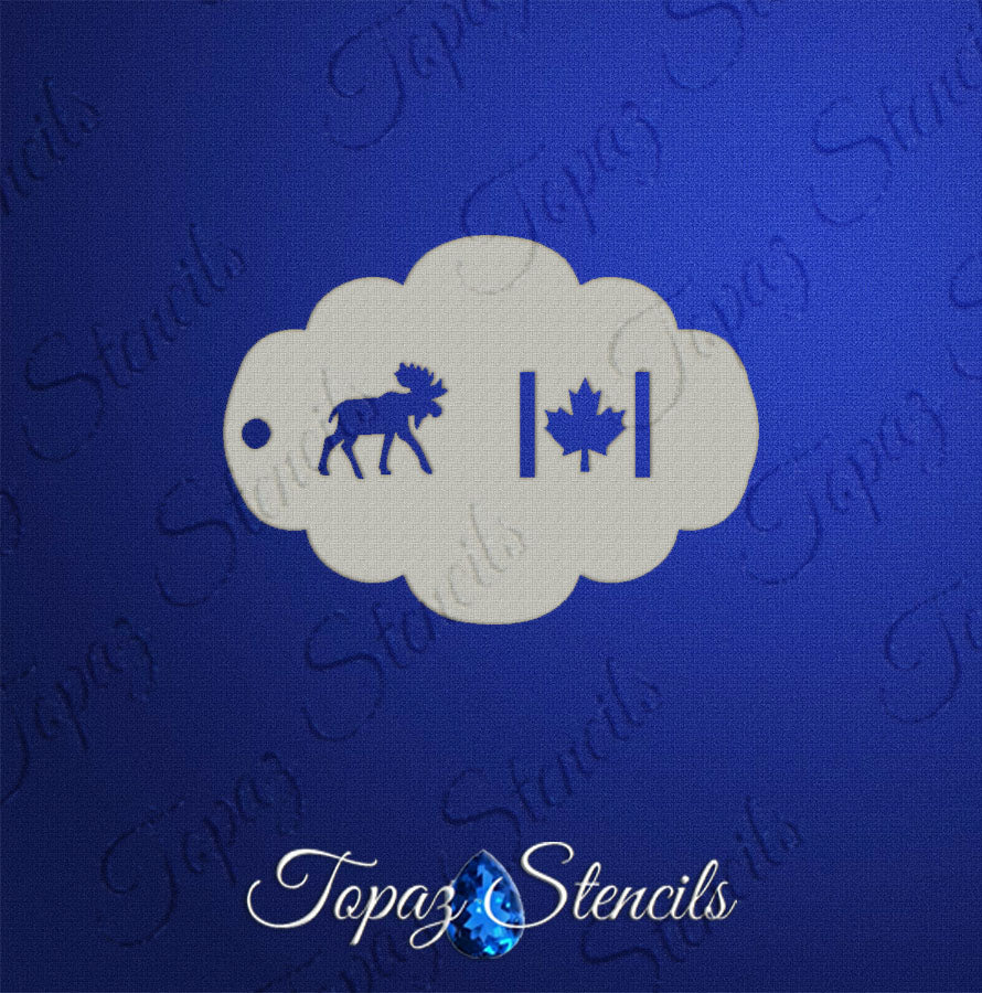 Canadian Moose and Flag stencil