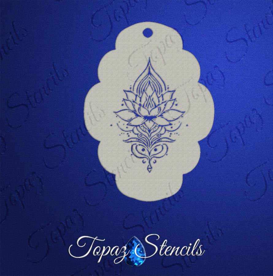 Distressed Lotus stencil