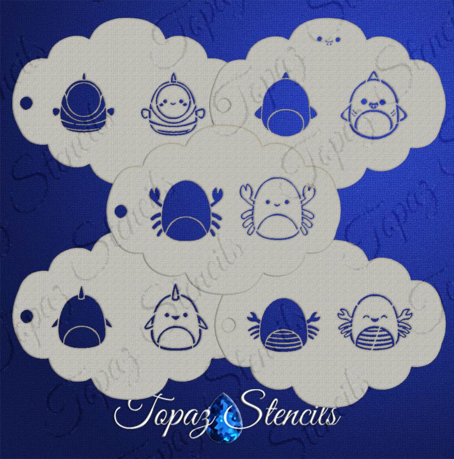 Squishmallo - Ocean stencil