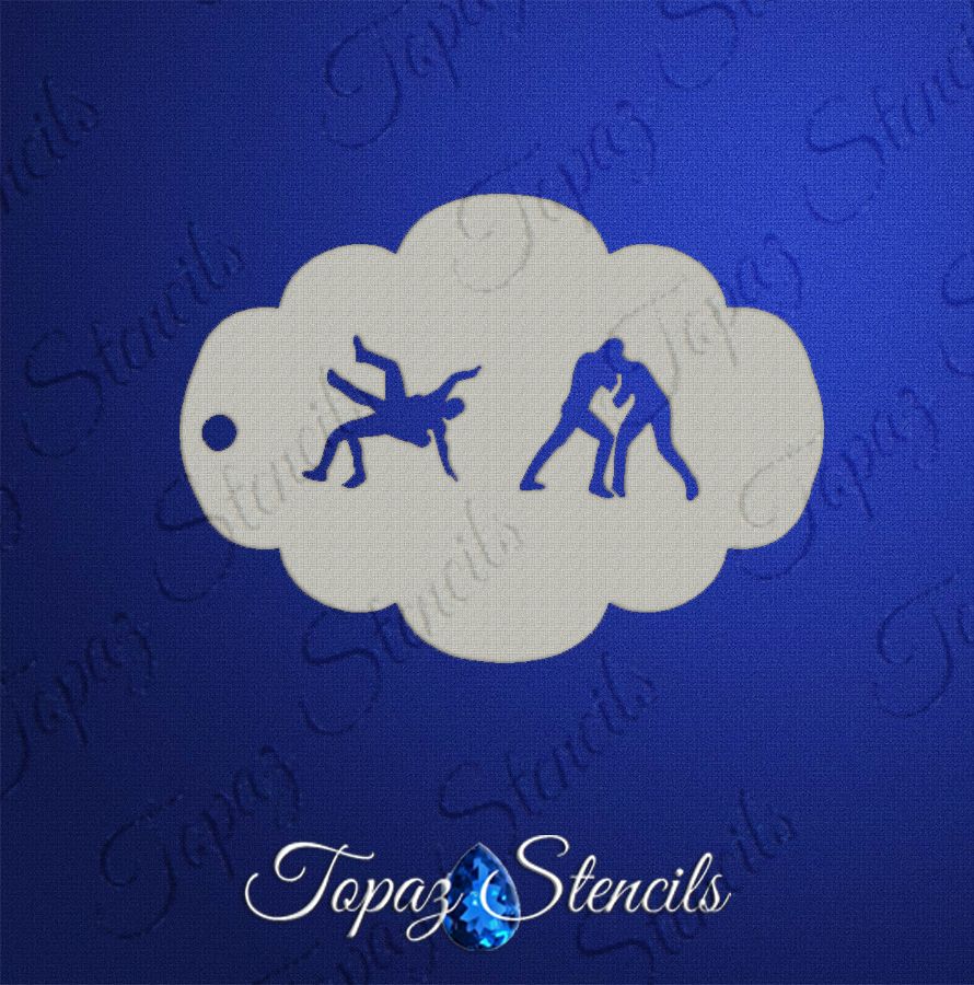 Wrestlers stencil