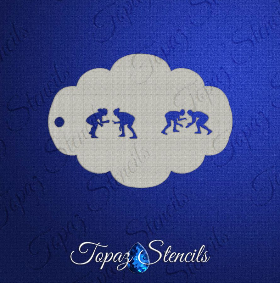Wrestling Guys and Gals stencil