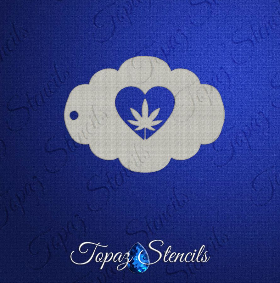 Pot Leaf Heart stencil