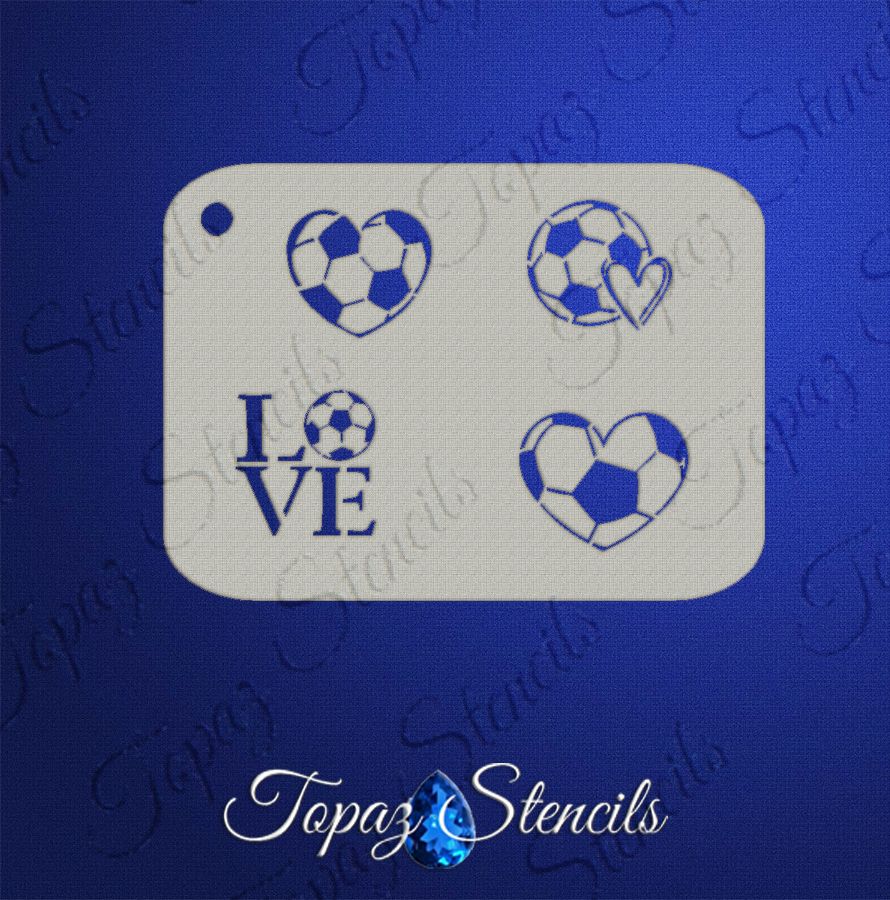 Love Soccer stencil