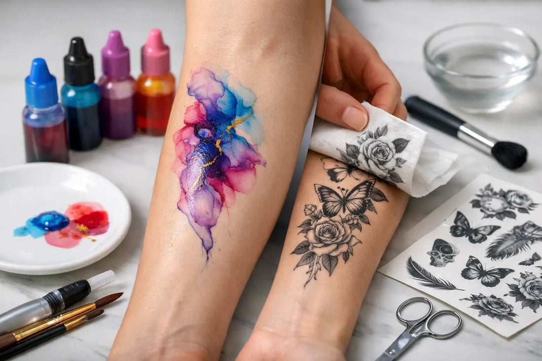 Alcohol Ink Versus Transfer Ink for Body Art