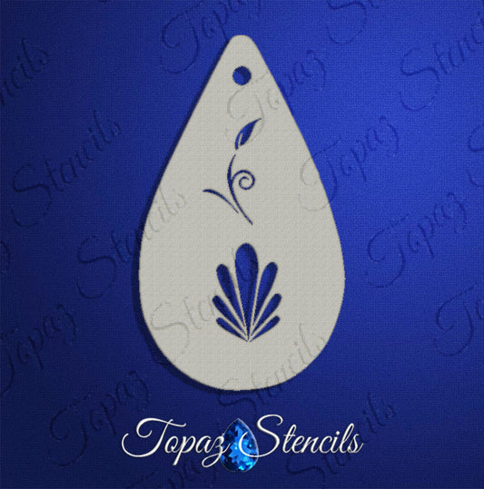 Teardrop Burst and Leaf Stencil