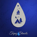 Tent and Campfire stencil