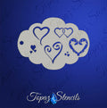 Hearts Collection stencil