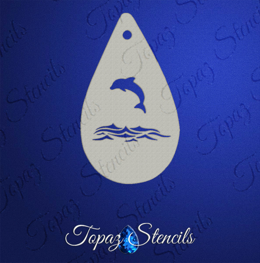 Dolphin Waves Stencil