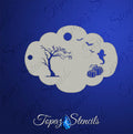 Pumpkin Ghost and Spooky Tree stencil