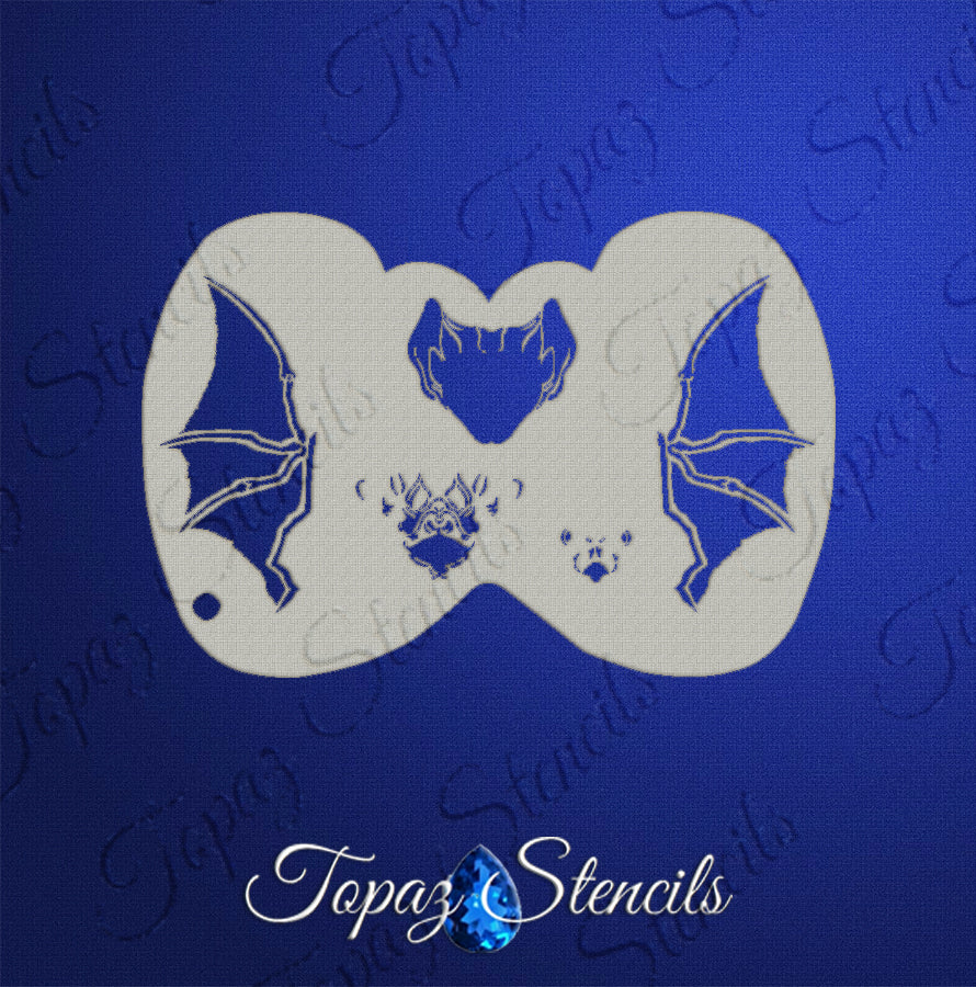 Winged Bat Mirror Eye Stencil