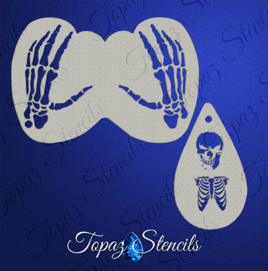 Skeleton Hands Flutter Eye Stencil