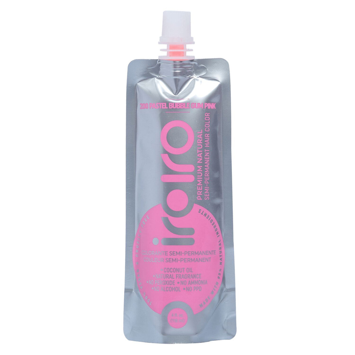 IroIro Premium Semi-Permanent Hair Color 4oz - 200 Pastel Bubble Gum Pink