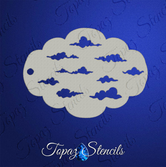 Cartoony Clouds Stencil