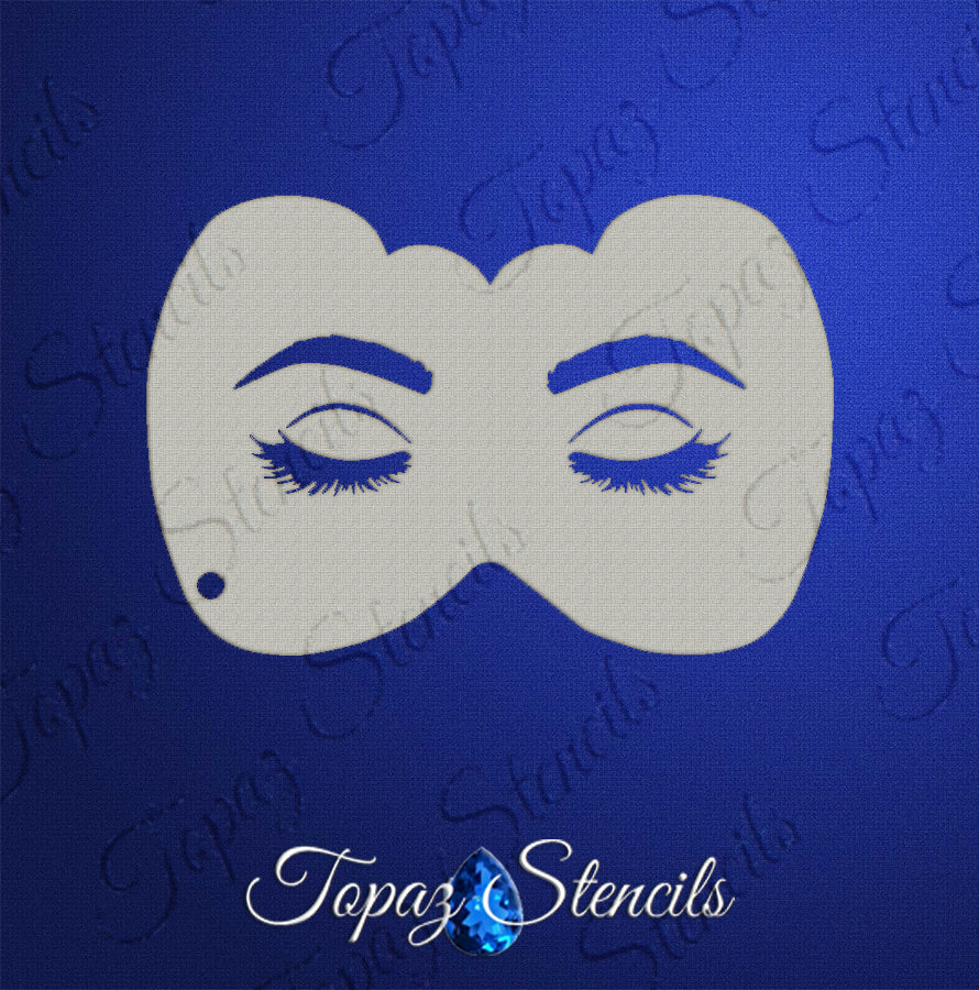 Glamourous Closed Eyes Stencil