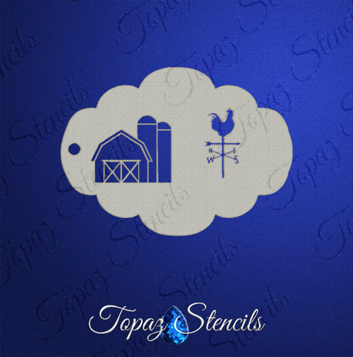 Barn and Weathervane stencil