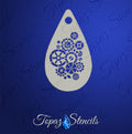 Tiny Steampunk Gears Texture stencil
