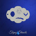 Feminine Face and Hands stencil