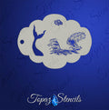 Mermaid Tail Splashing stencil