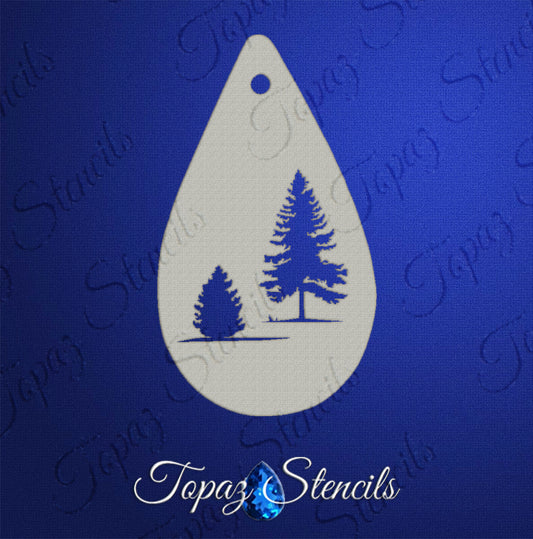 Mountain Trees Stencil